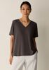 Organic Cotton Slubby Jersey V-Neck Tee