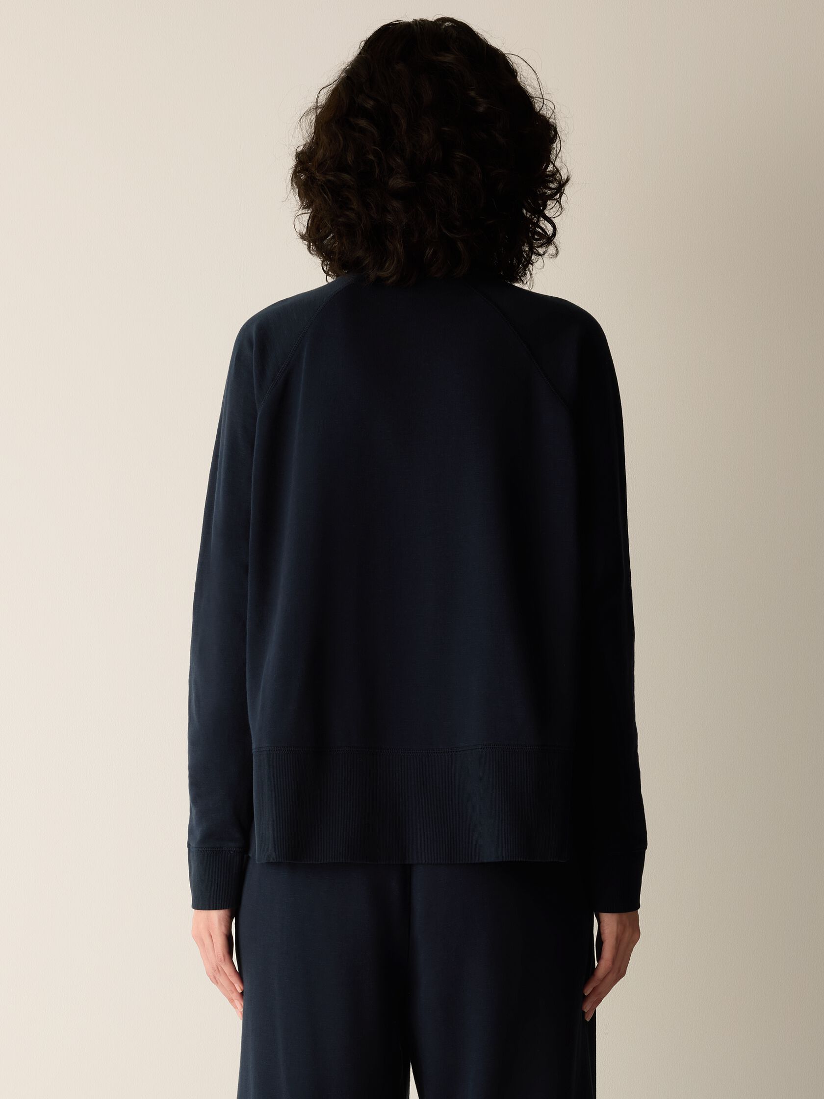 Garment-Dyed Organic Cotton Terry High Neck Top