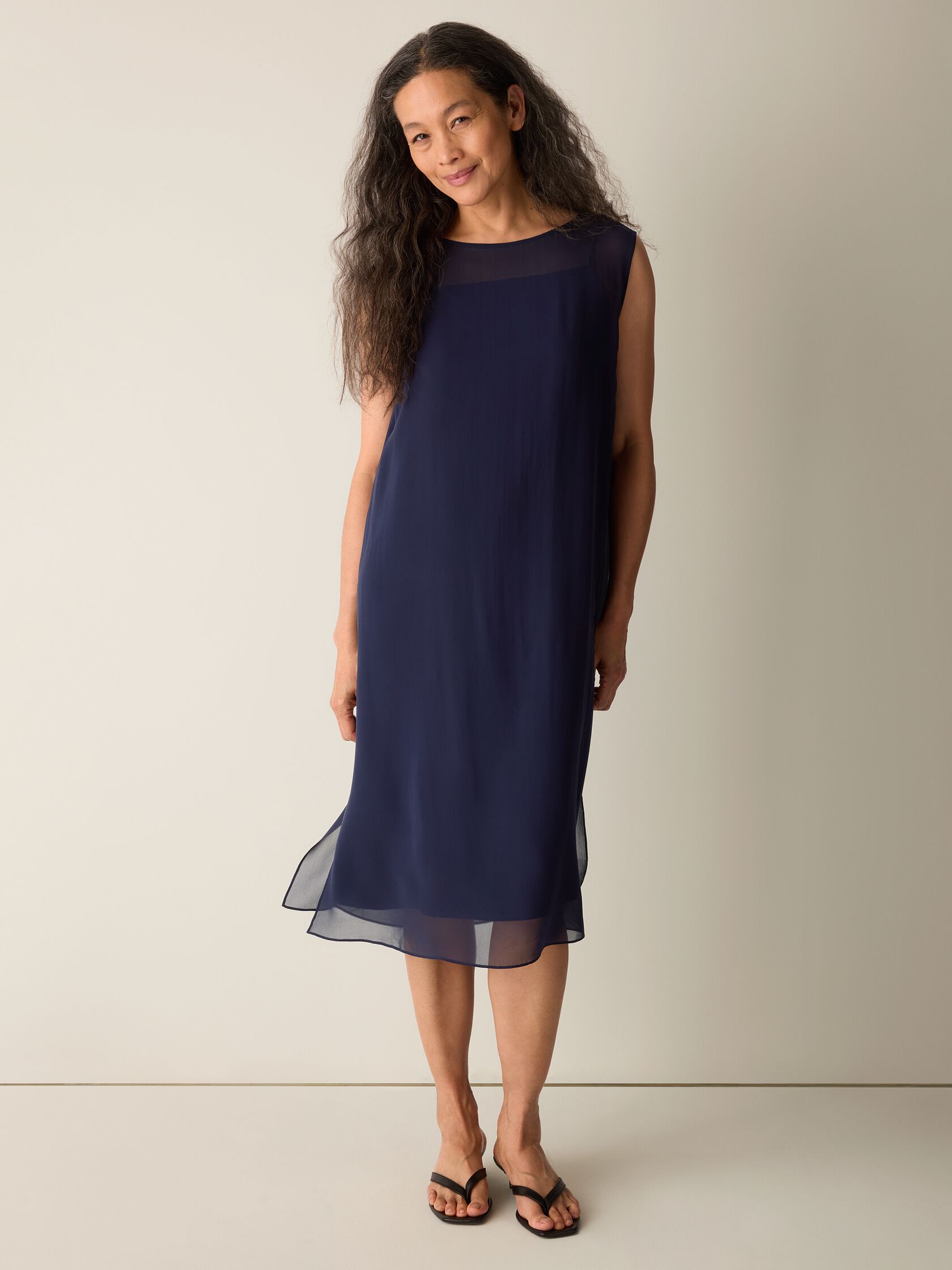 Sheer Silk Georgette Layered Dress