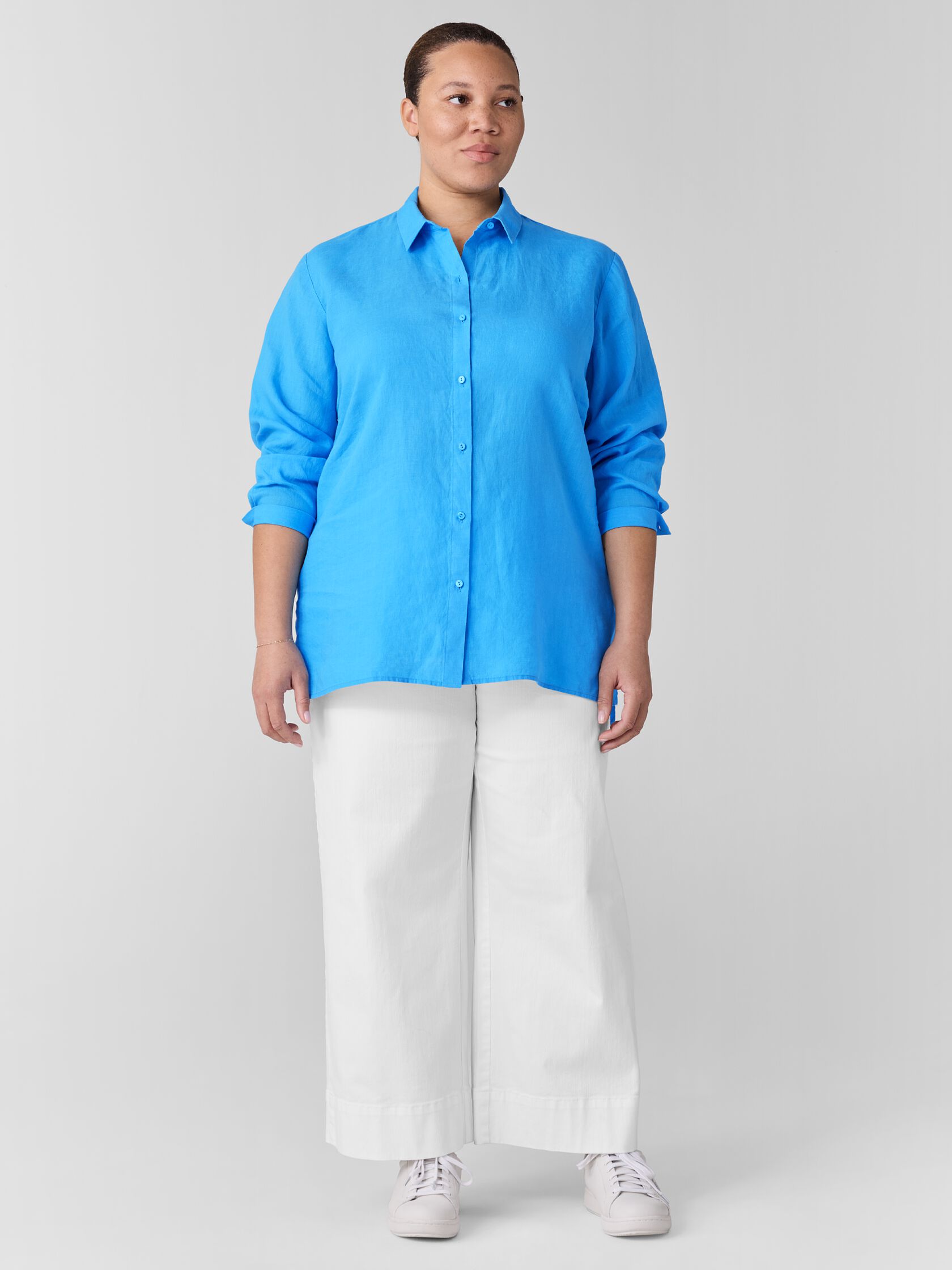 Organic Handkerchief Linen Classic Collar Shirt
