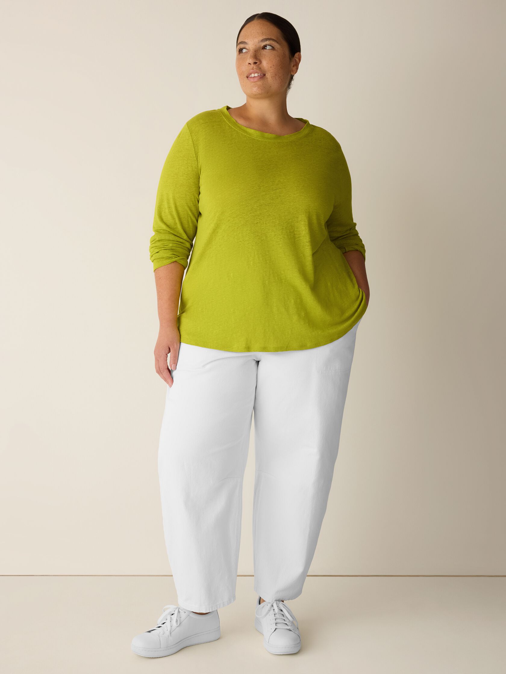 Organic Cotton Slubby Jersey V-Neck Tee