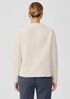Organic Cotton Crinkled Knit Funnel Neck Top
