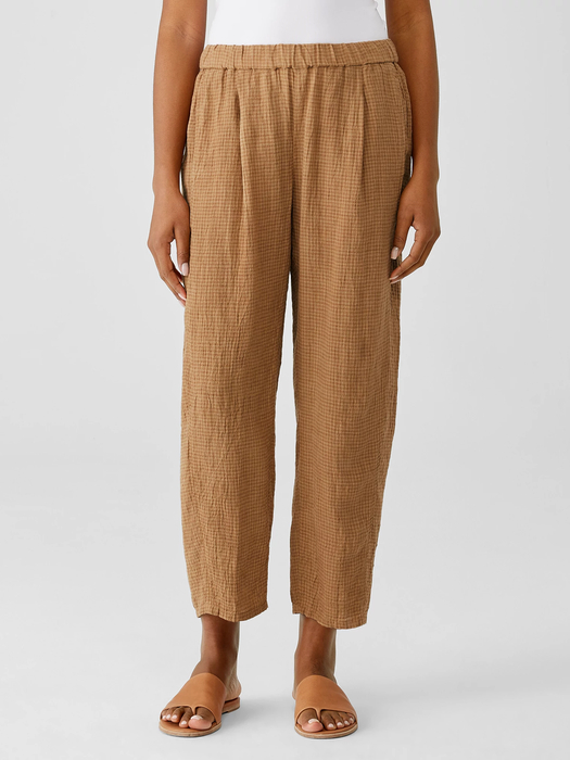 Puckered Organic Linen Lantern Pant