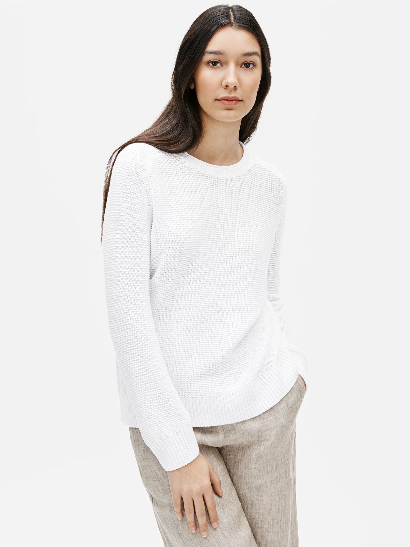 Organic Linen Cotton Crew Neck Top