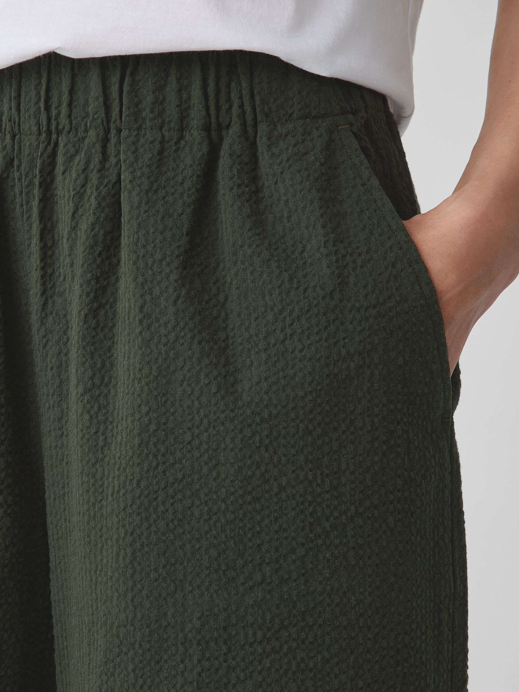 Organic Cotton Ripple Wide-Leg Pant