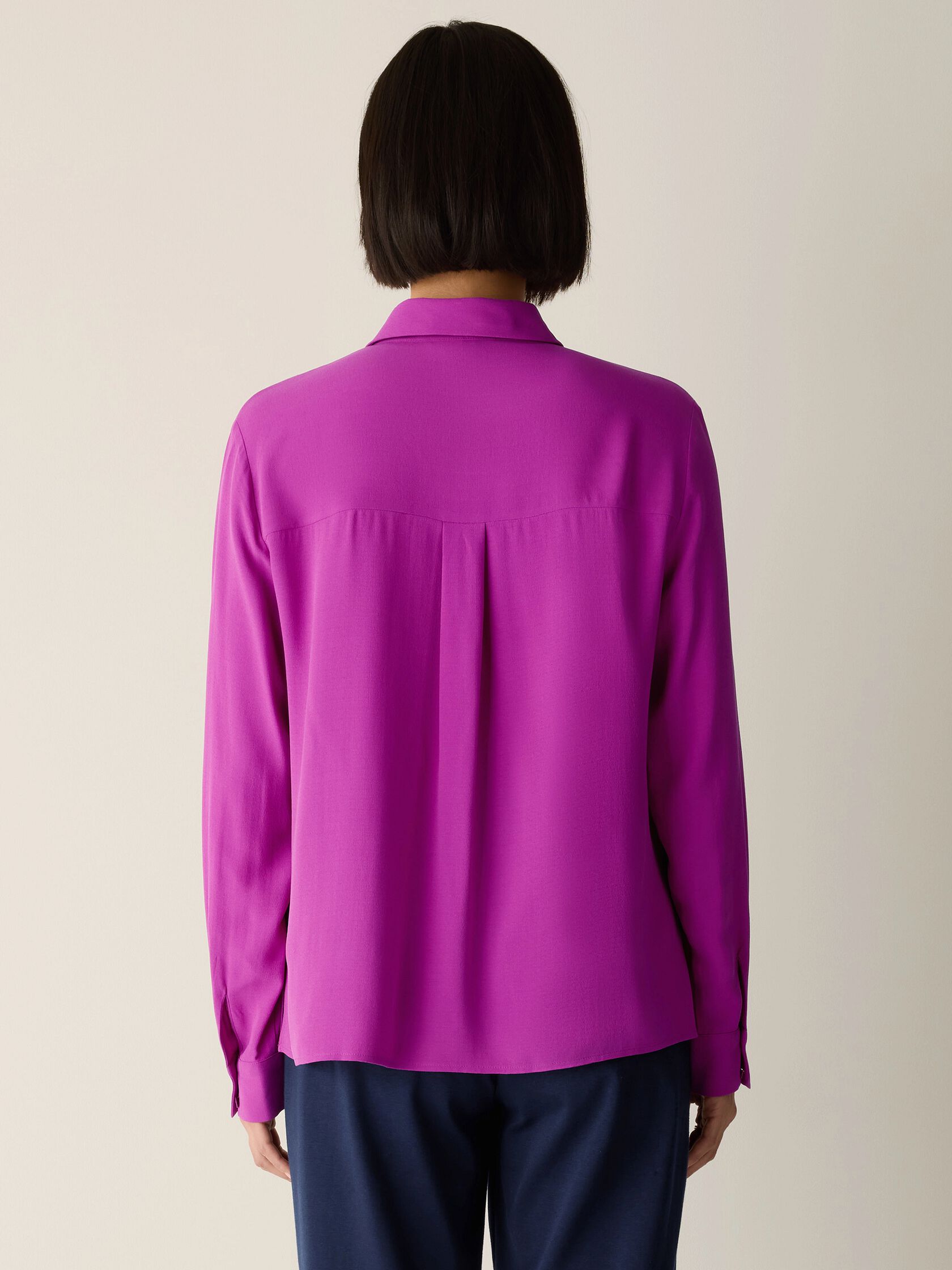 Silk Georgette Crepe Classic Collar Shirt