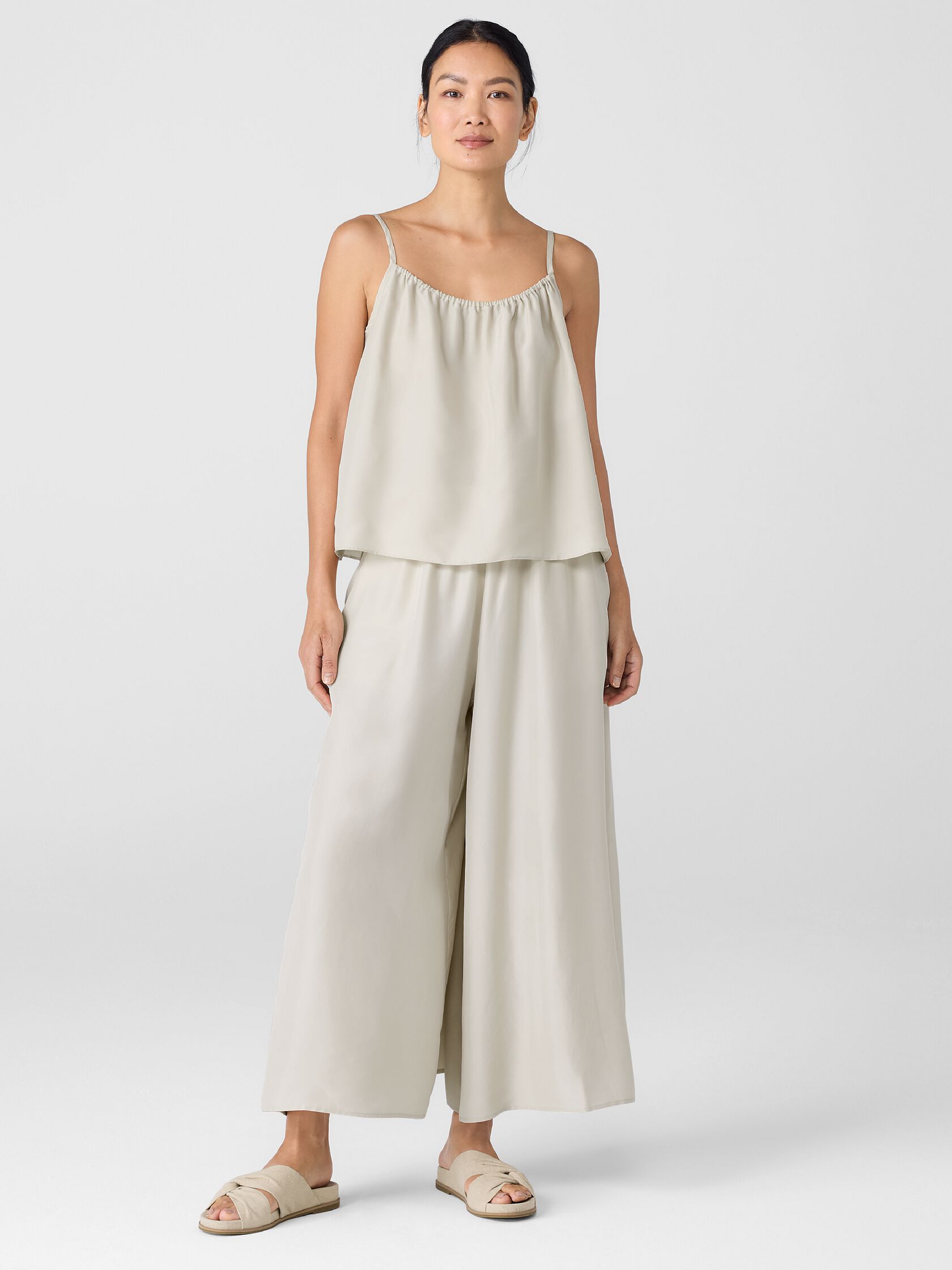 Washed Silk Skirt Pant