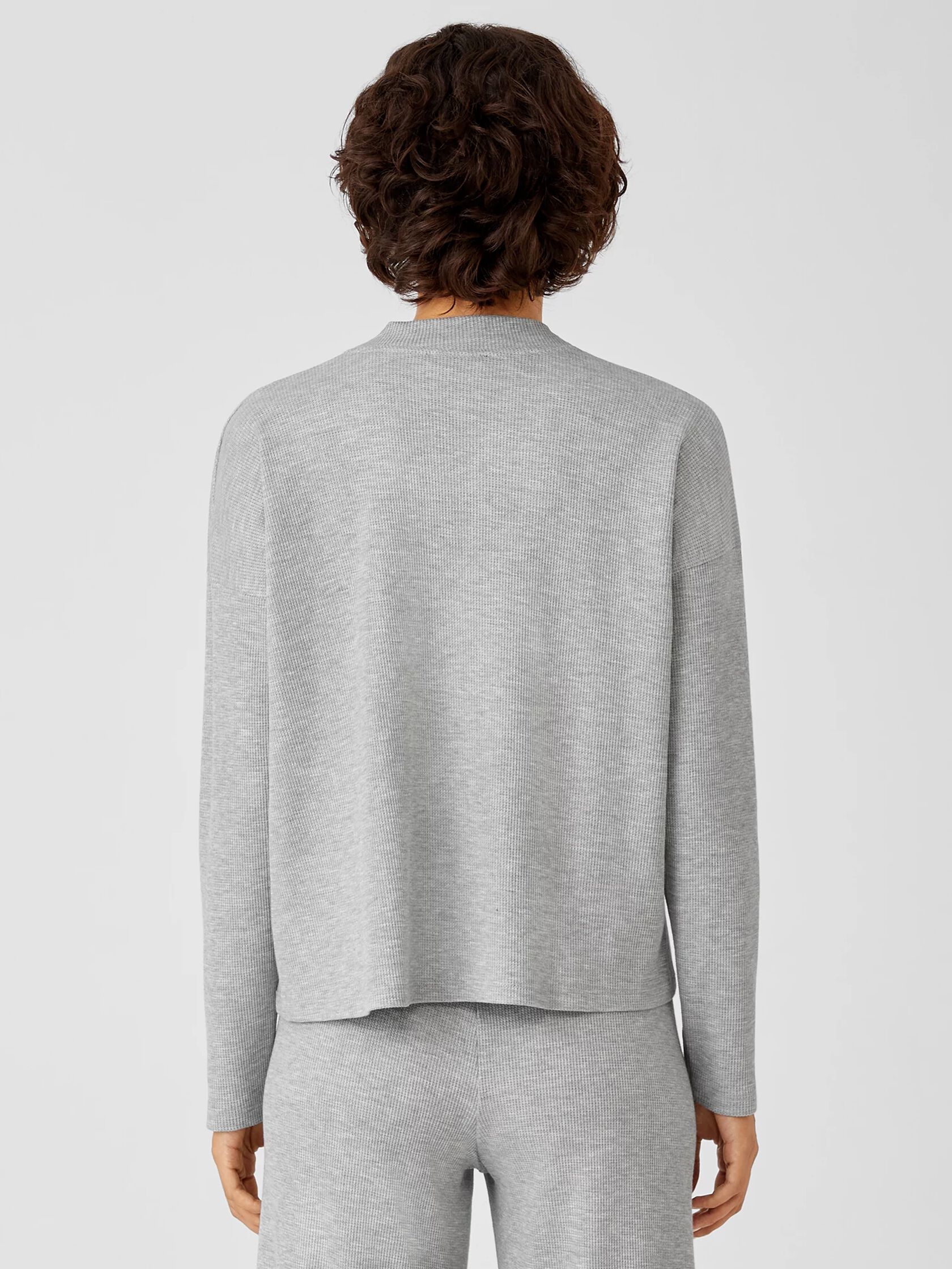 Cozy Waffle Knit Mock Neck Box-Top
