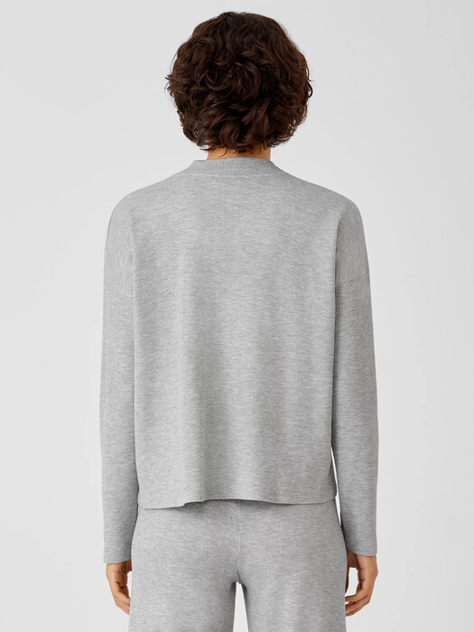Cozy Waffle Knit Mock Neck Box-Top