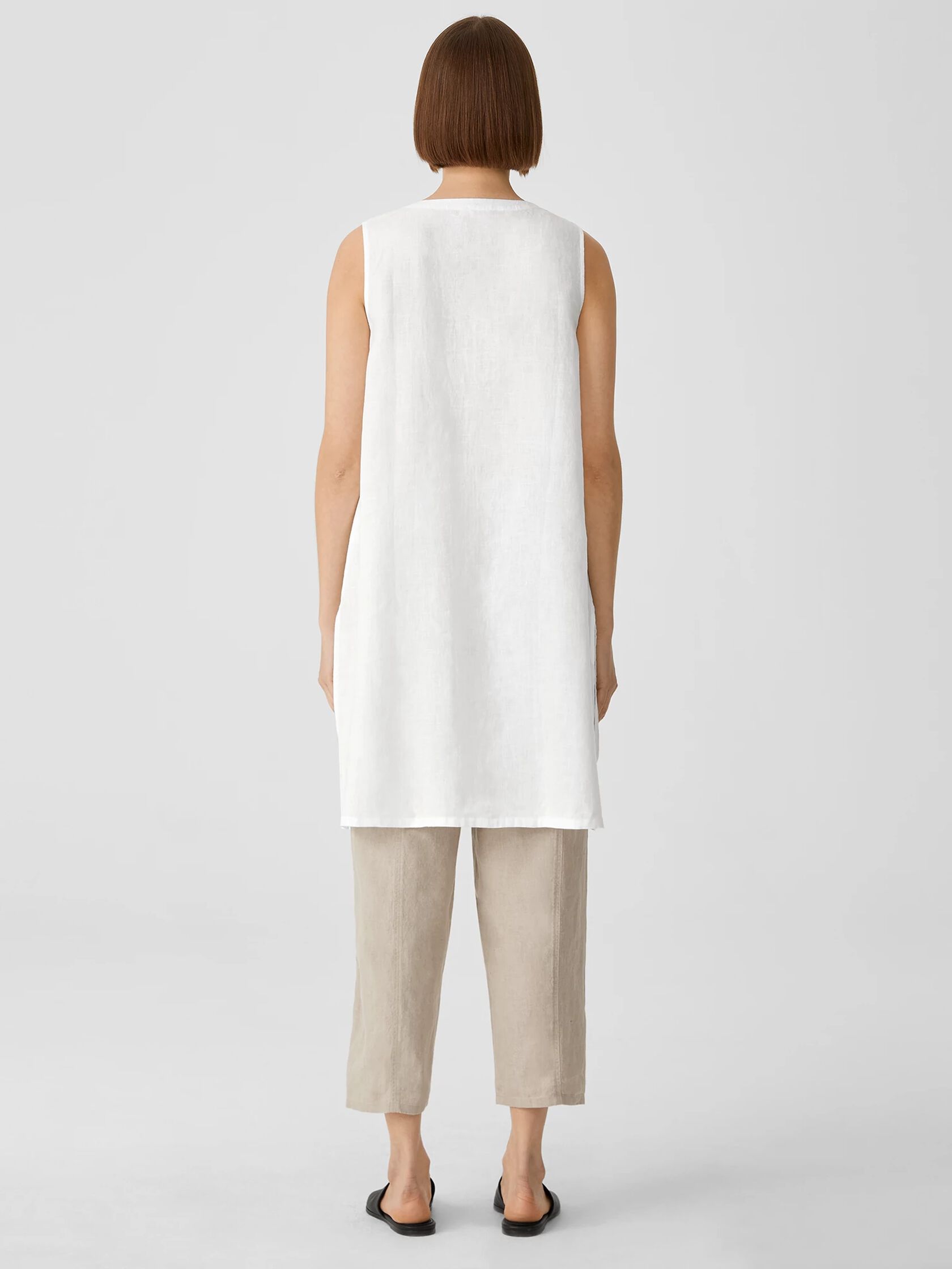 Organic Handkerchief Linen V-Neck Long Top