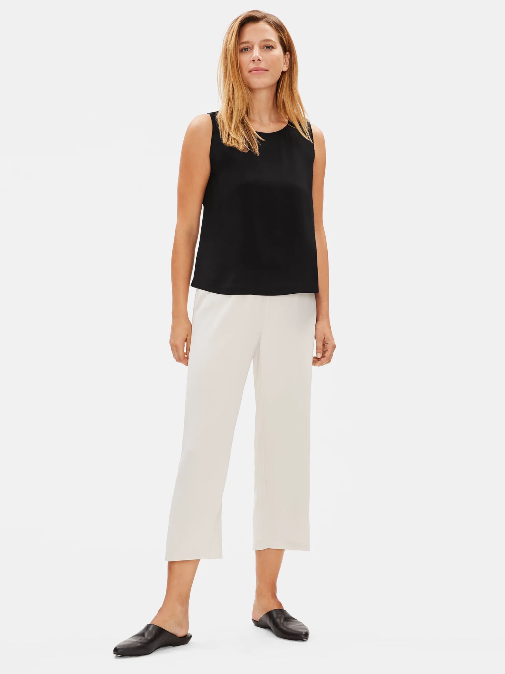 System Silk Georgette Crepe Boxy Shell