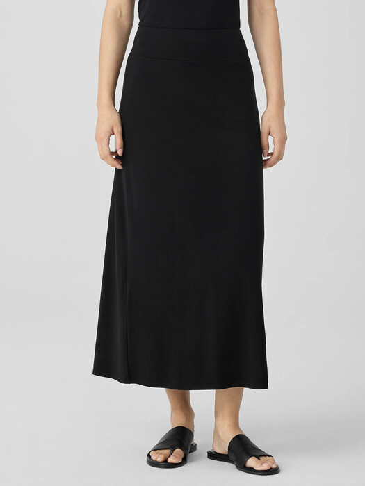 Stretch Jersey Knit A-Line Skirt