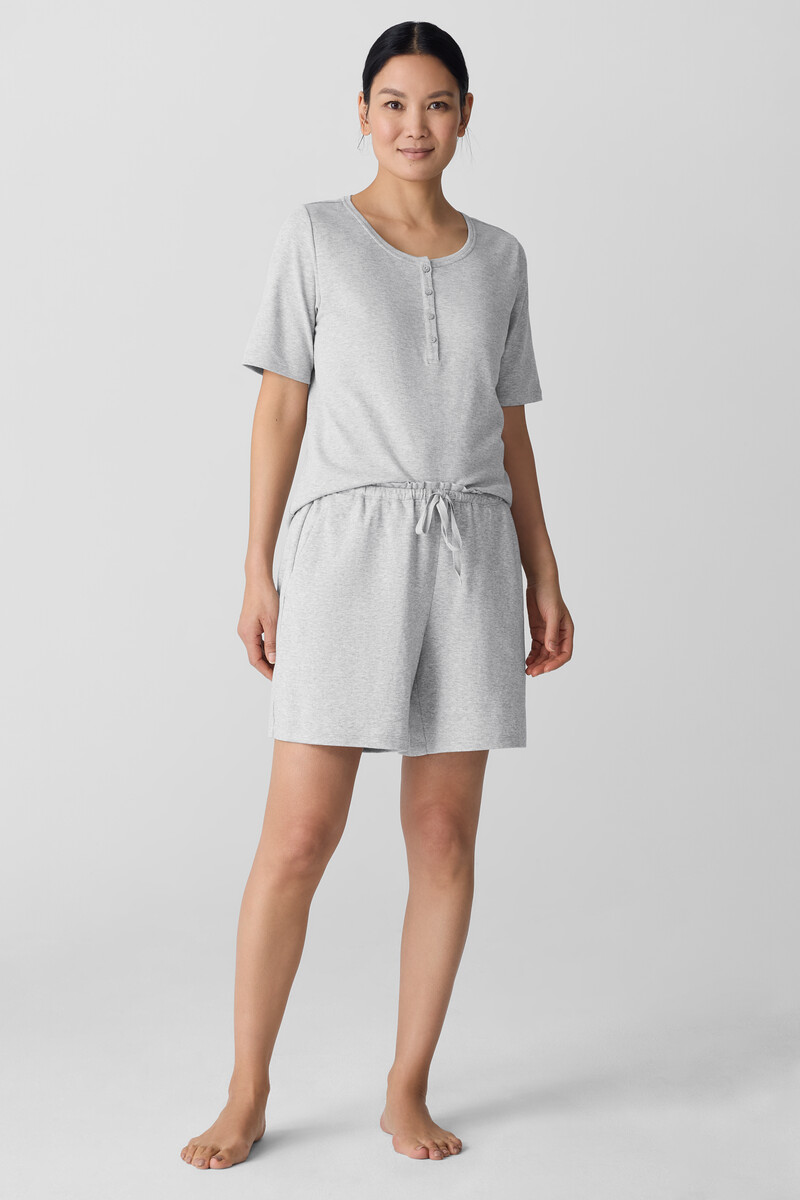 Mélange Organic Cotton Interlock Sleep Shorts Mélange Organic Cotton Interlock Sleep Shorts