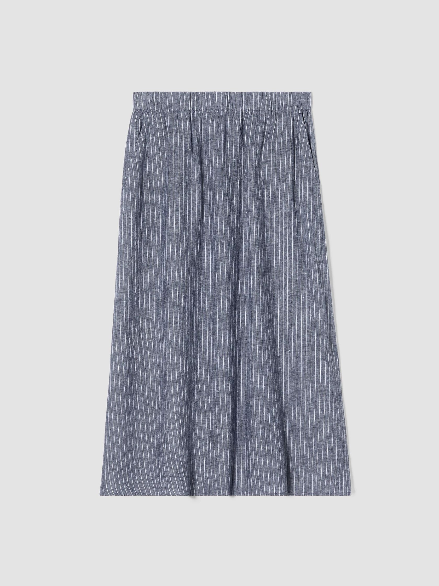 Puckered Organic Linen Pocket Skirt
