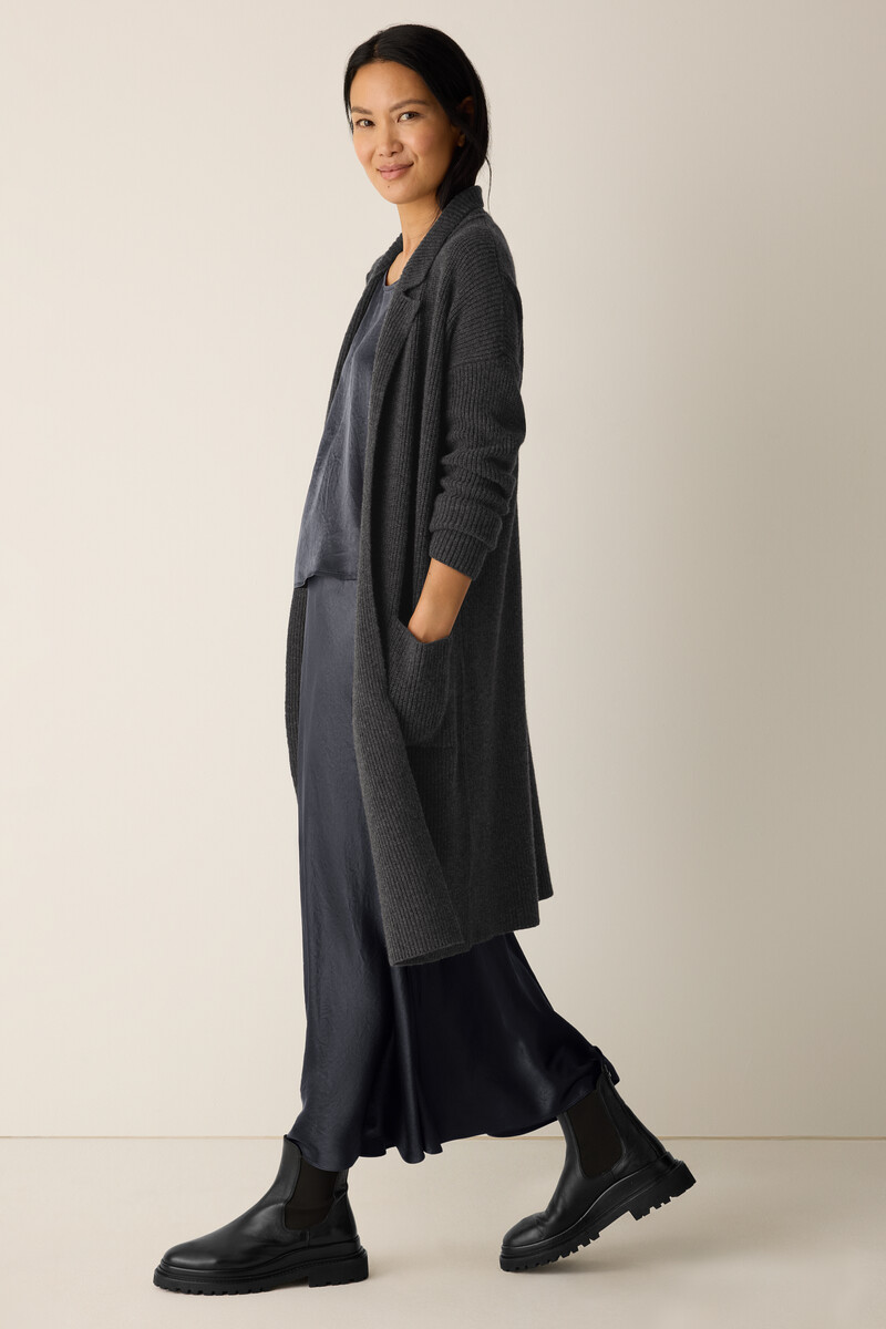 Recycled Wool Cashmere Notch Collar Cardigan Recycled Wool Cashmere Notch Collar Cardigan