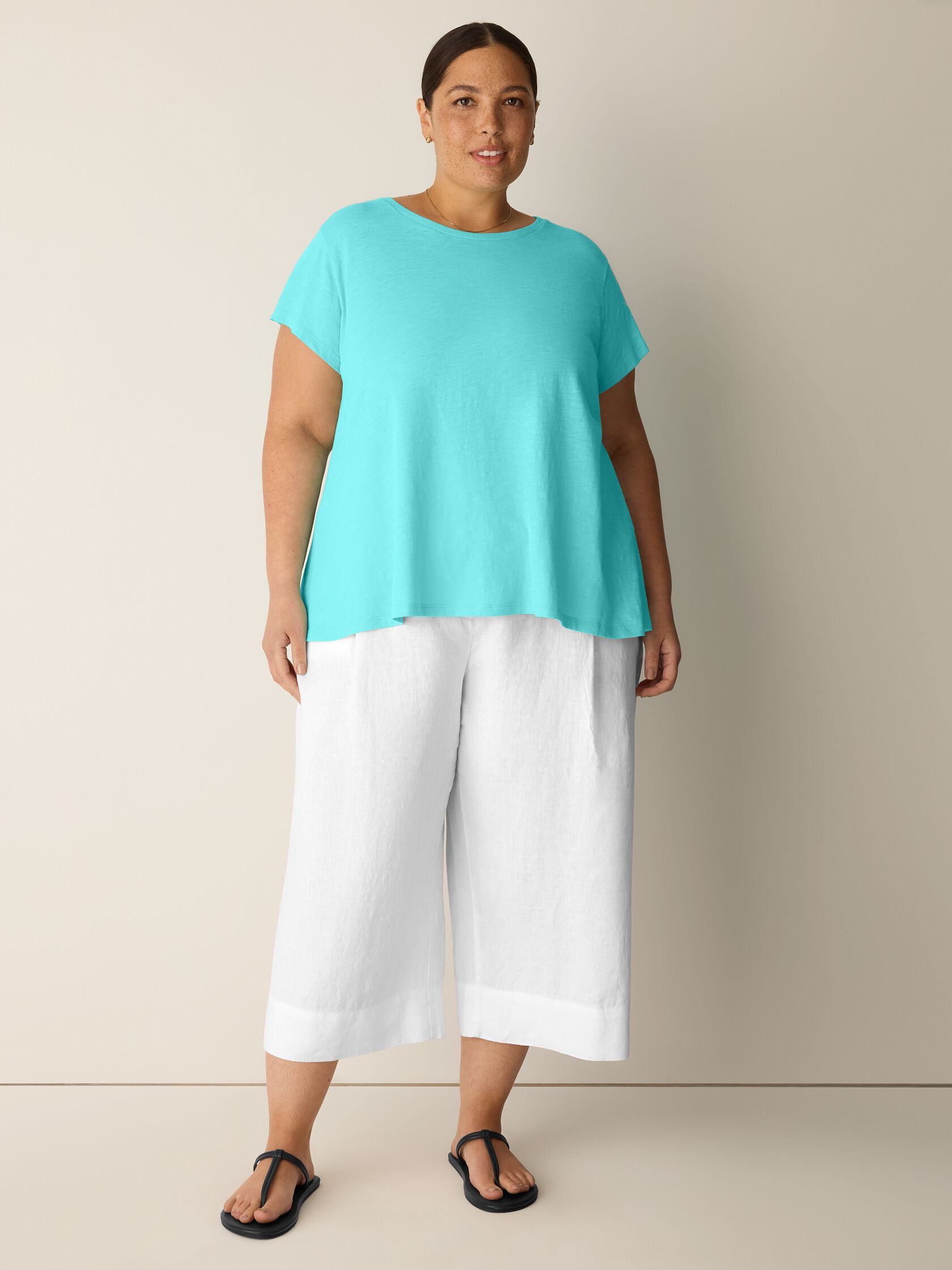 Organic Cotton Slubby Jersey Crew Neck Tee