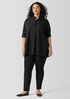 Washed Organic Cotton Poplin Stand Collar Top