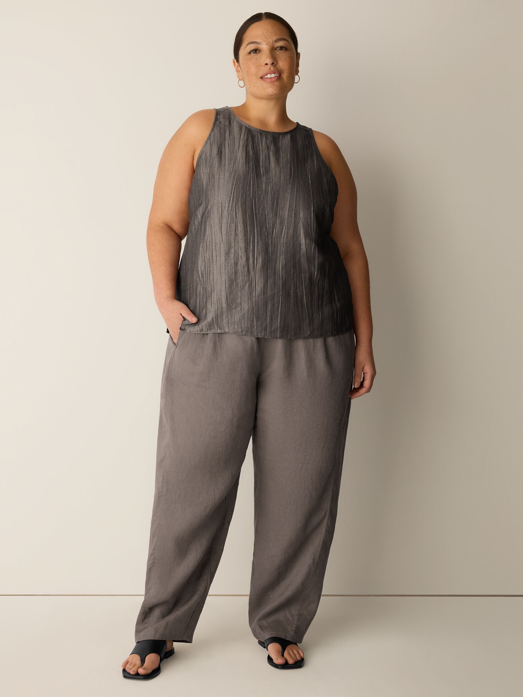 Linen Sheen Halter Neck Top