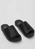 Mask Tumbled Leather Slide Sandal