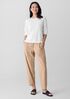Organic Linen Cotton Slub Bateau Neck Top