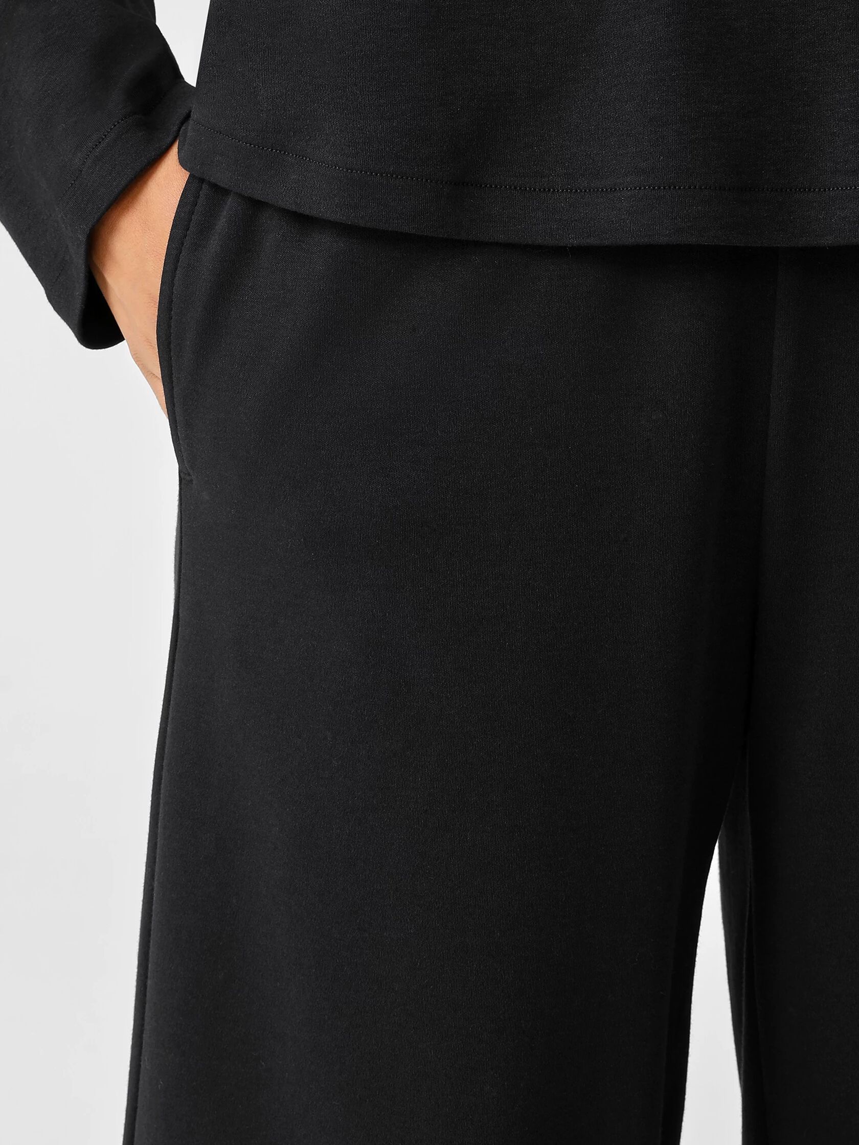 Cozy Organic Cotton Interlock Wide-Leg Pant