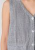 Puckered Organic Linen Stripe Vest