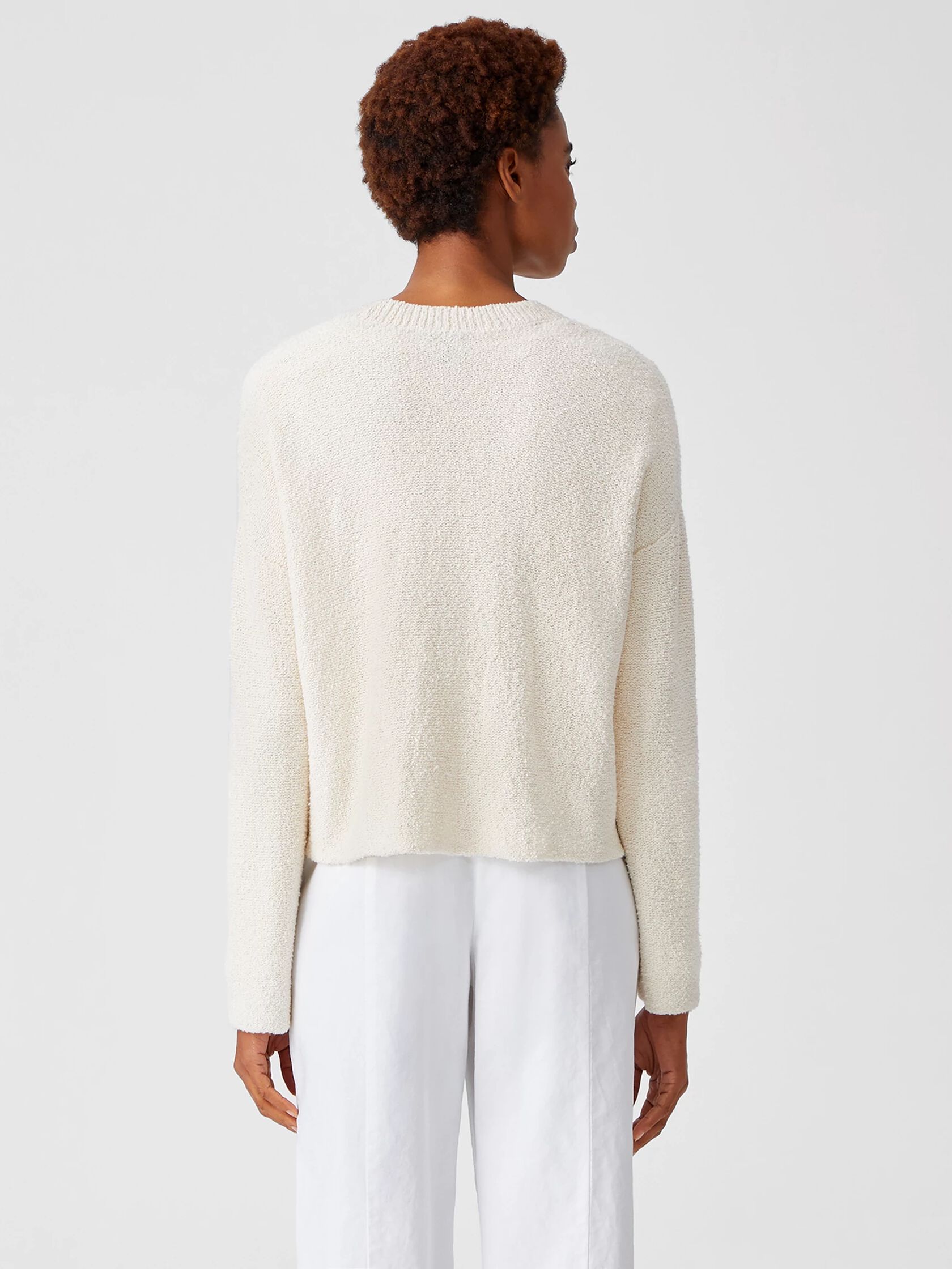 Peruvian Organic Cotton Boucle Cardigan