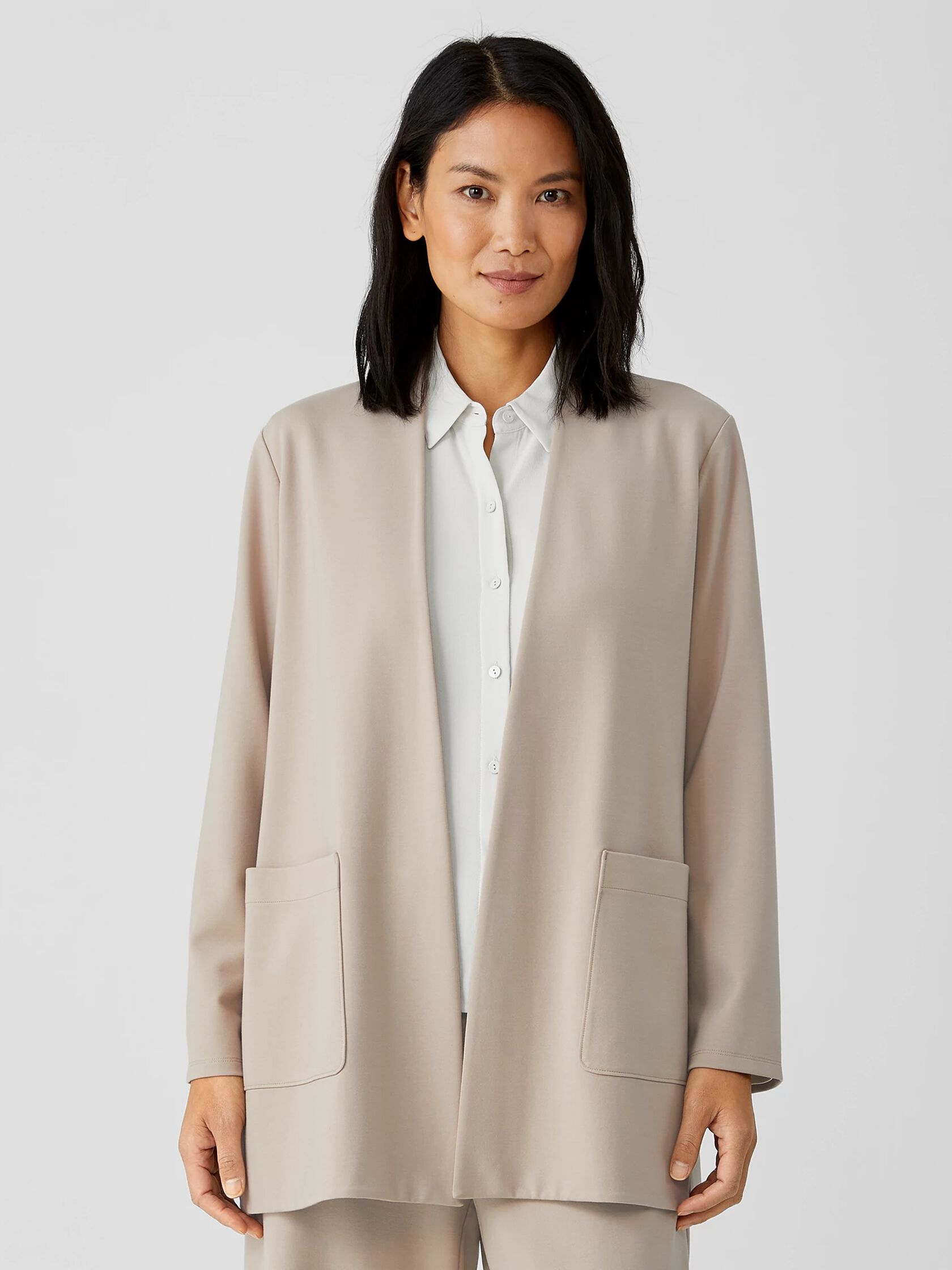 Washable Flex Ponte High Collar Jacket