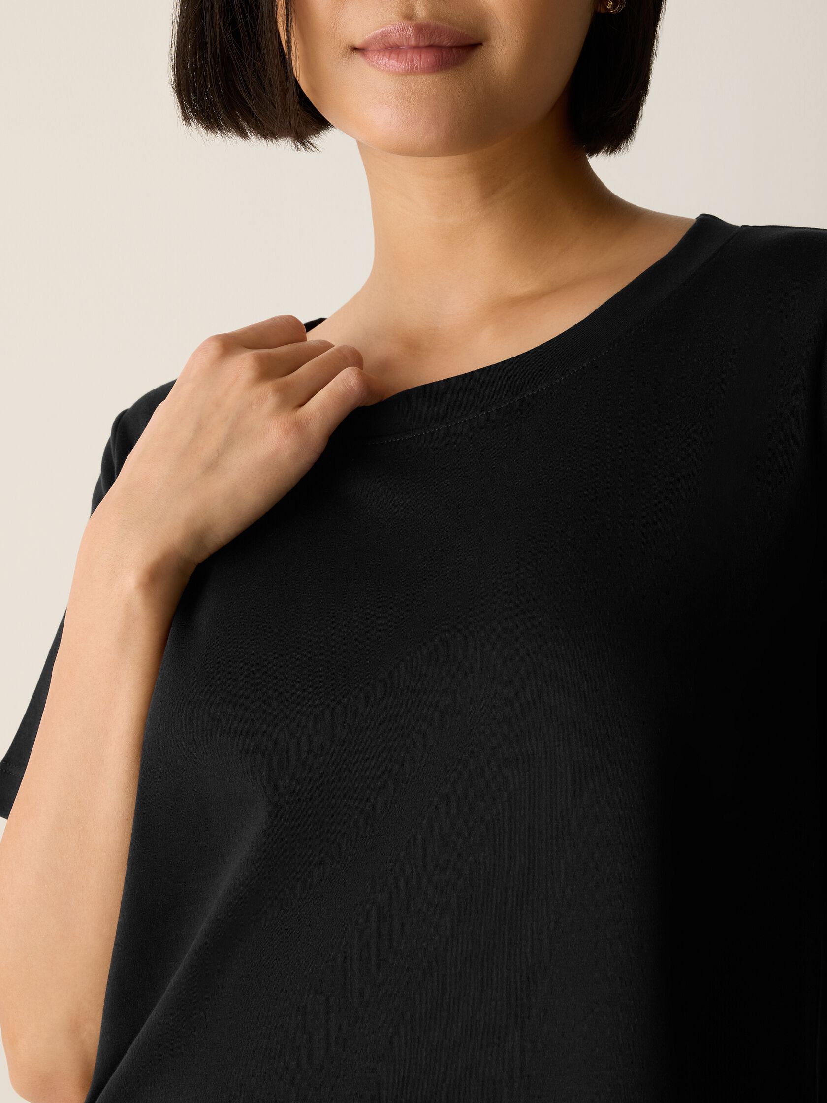 Organic Cotton Interlock Jewel Neck Sleep Tee