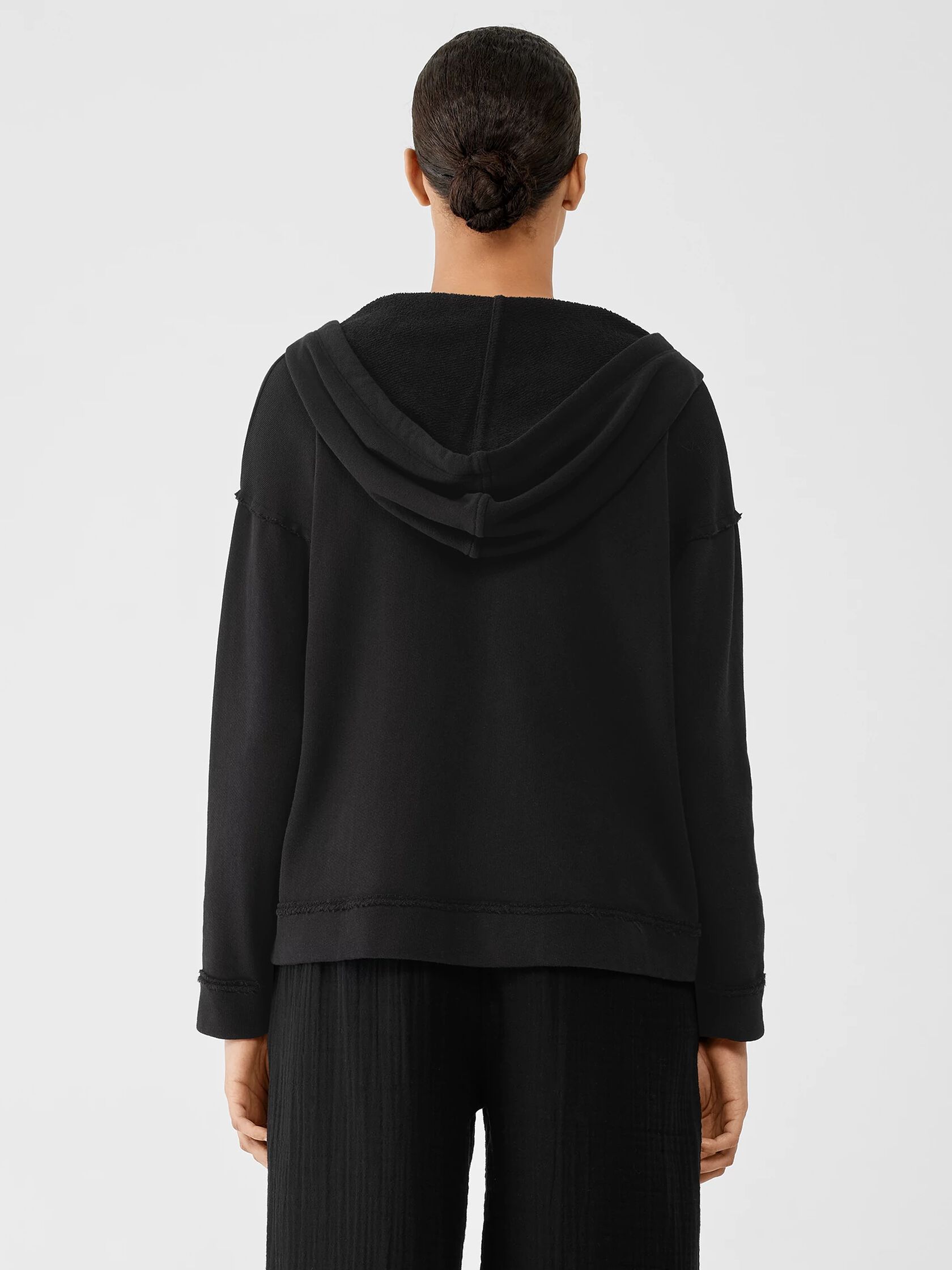 Lightweight Organic Cotton Terry Hooded Top