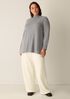 Cotton & Recycled Cashmere Turtleneck Long Top