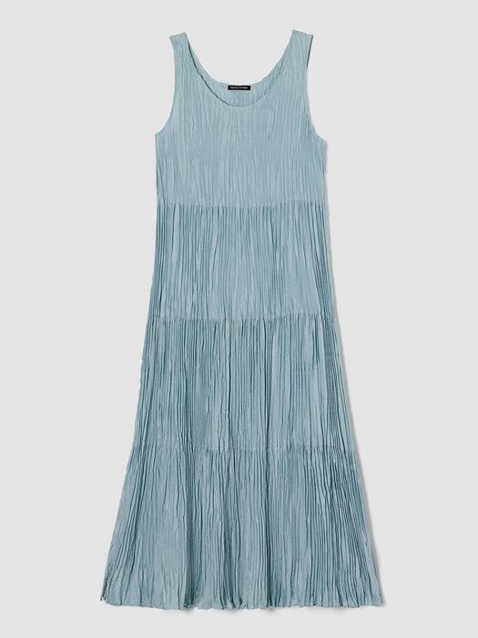Crushed Silk Tiered Dress