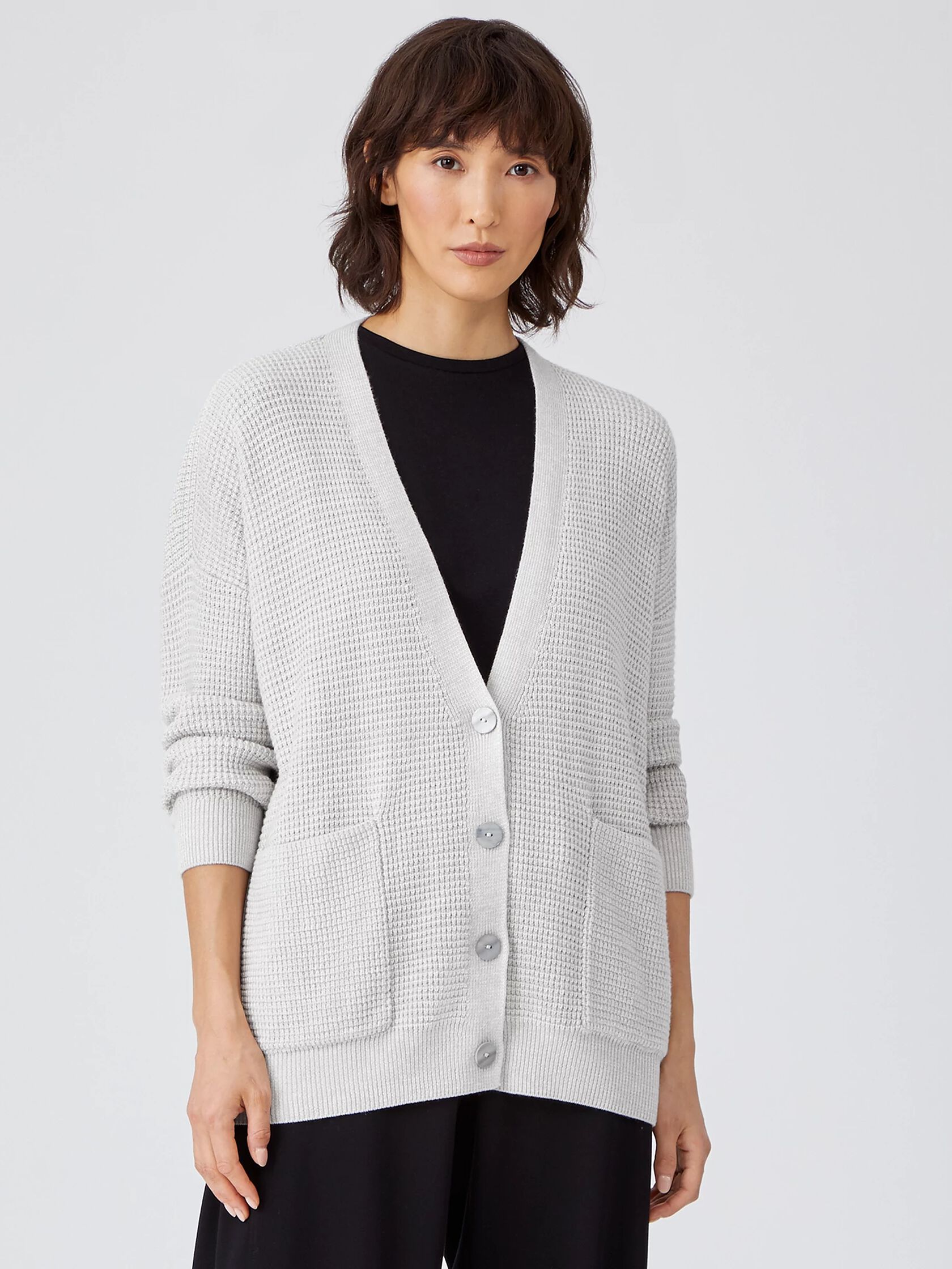 Organic Cotton Silk Boyfriend Cardigan