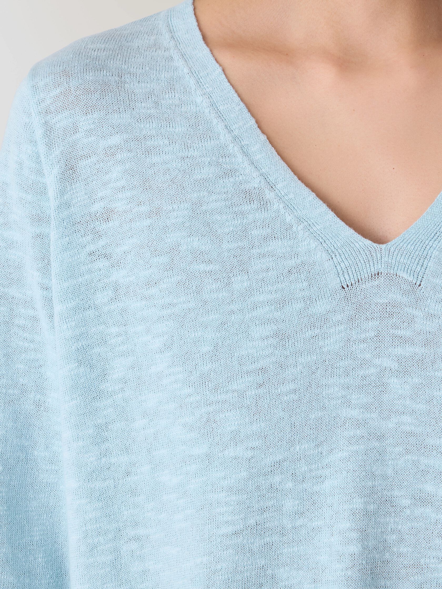 Organic Linen Cotton Slub V-Neck Top