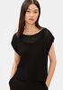 Organic Cotton Nylon Tape Bateau Neck Top