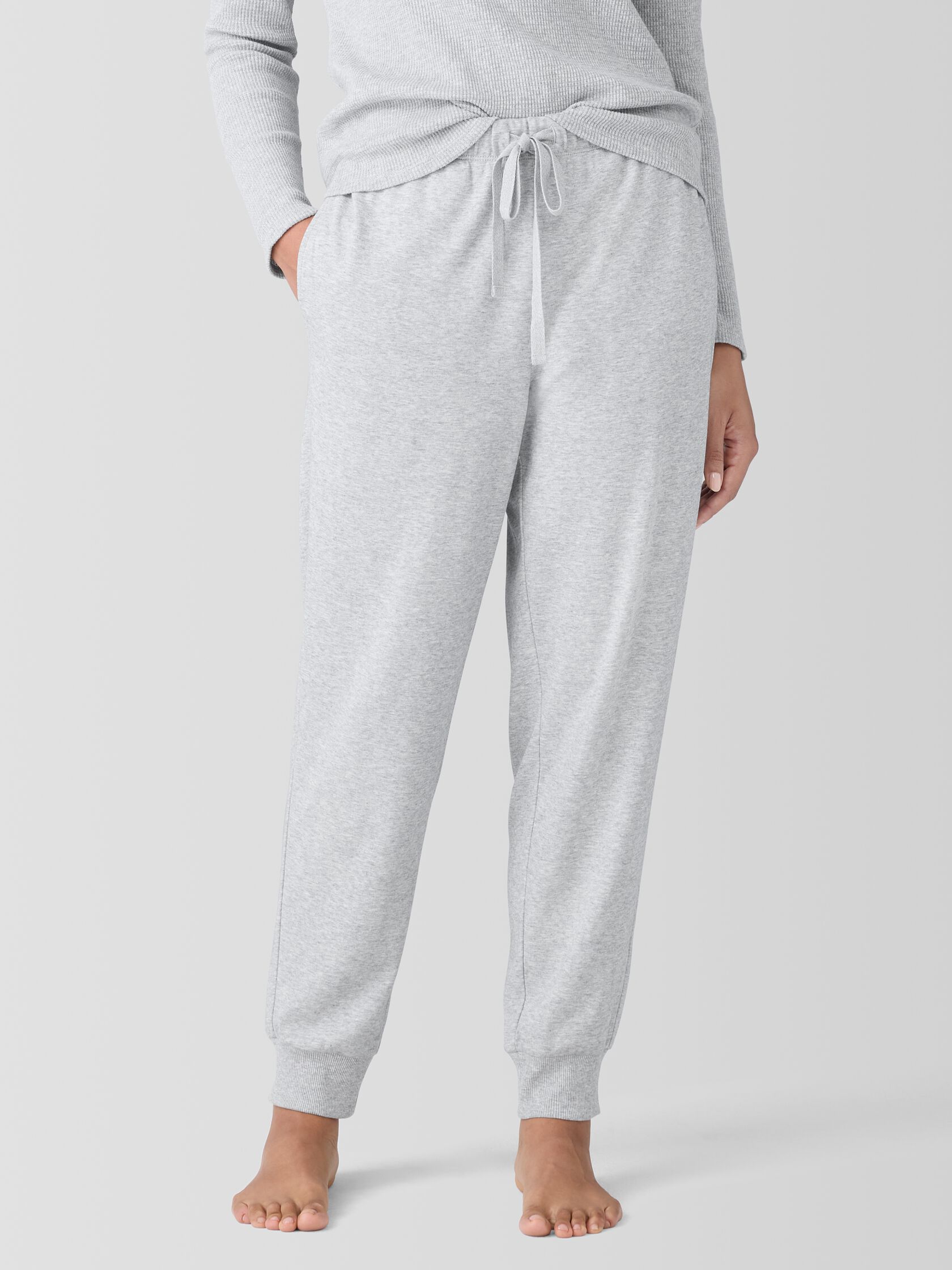 Mélange Organic Cotton Interlock Jogger Sleep Pant