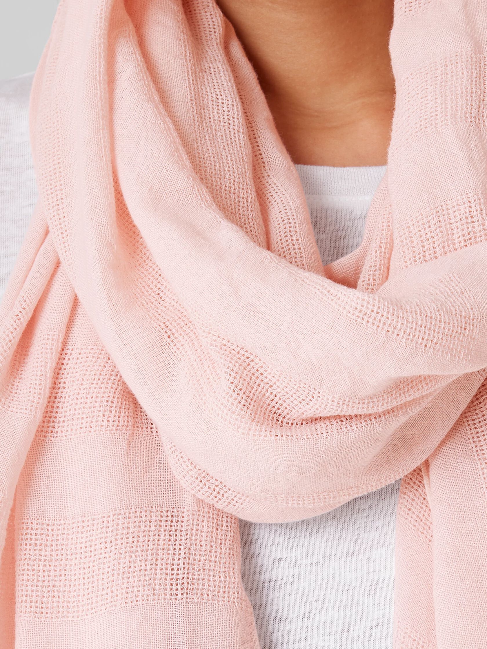 Organic Cotton Mesh Stripe Scarf