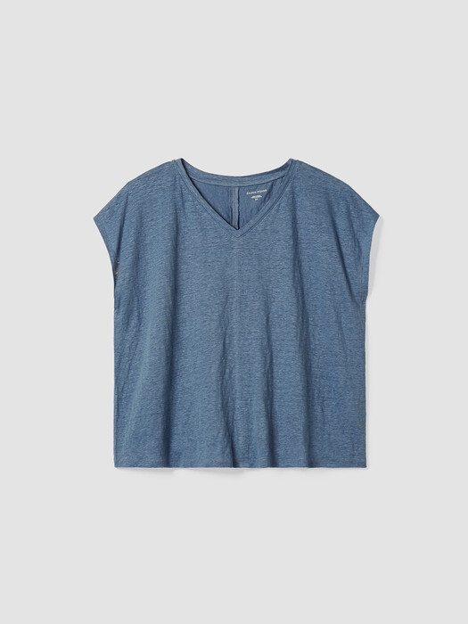 Organic Linen Jersey V-Neck Tee