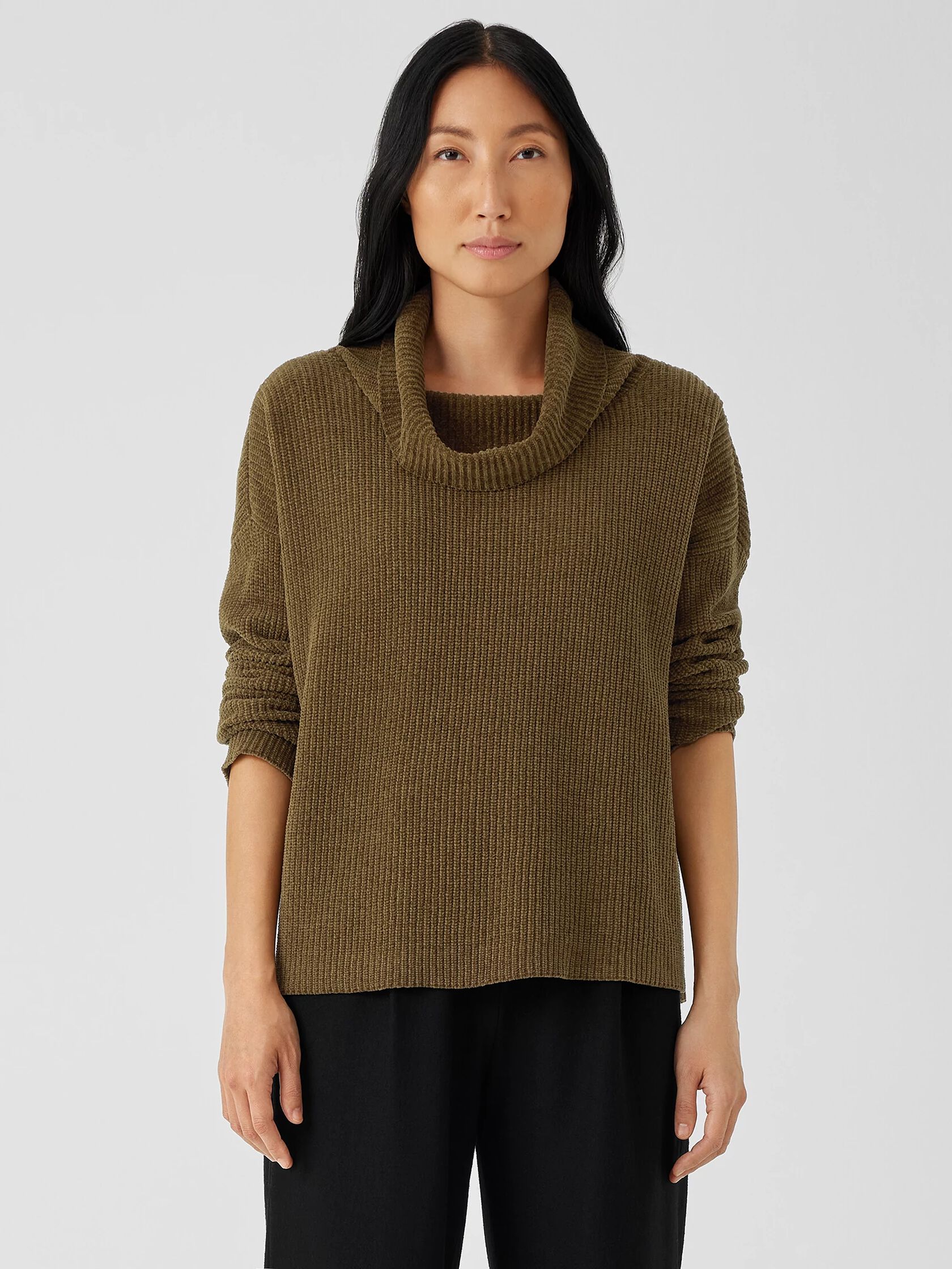 Organic Cotton Chenille Turtleneck Top