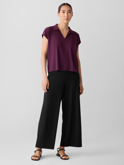 Fine Jersey Split Neck Top
