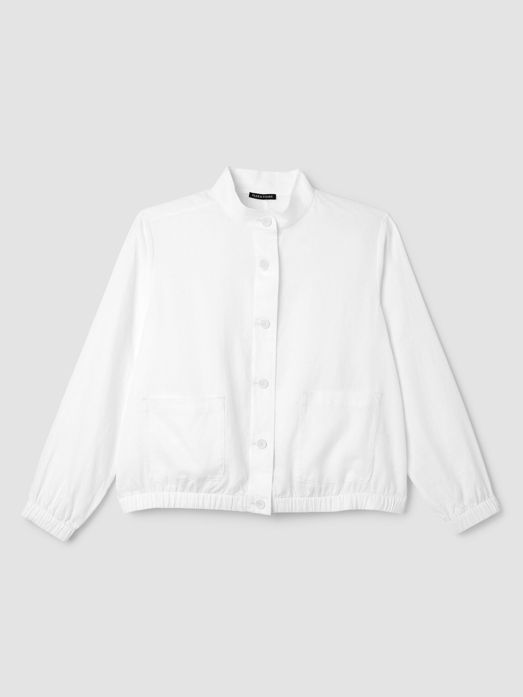 Organic Linen Stand Collar Jacket