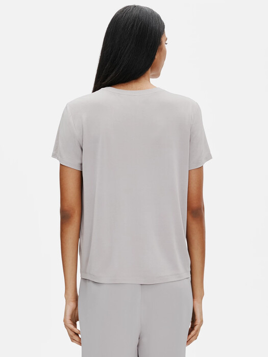 Stretch Silk Jersey Crew Neck Tee