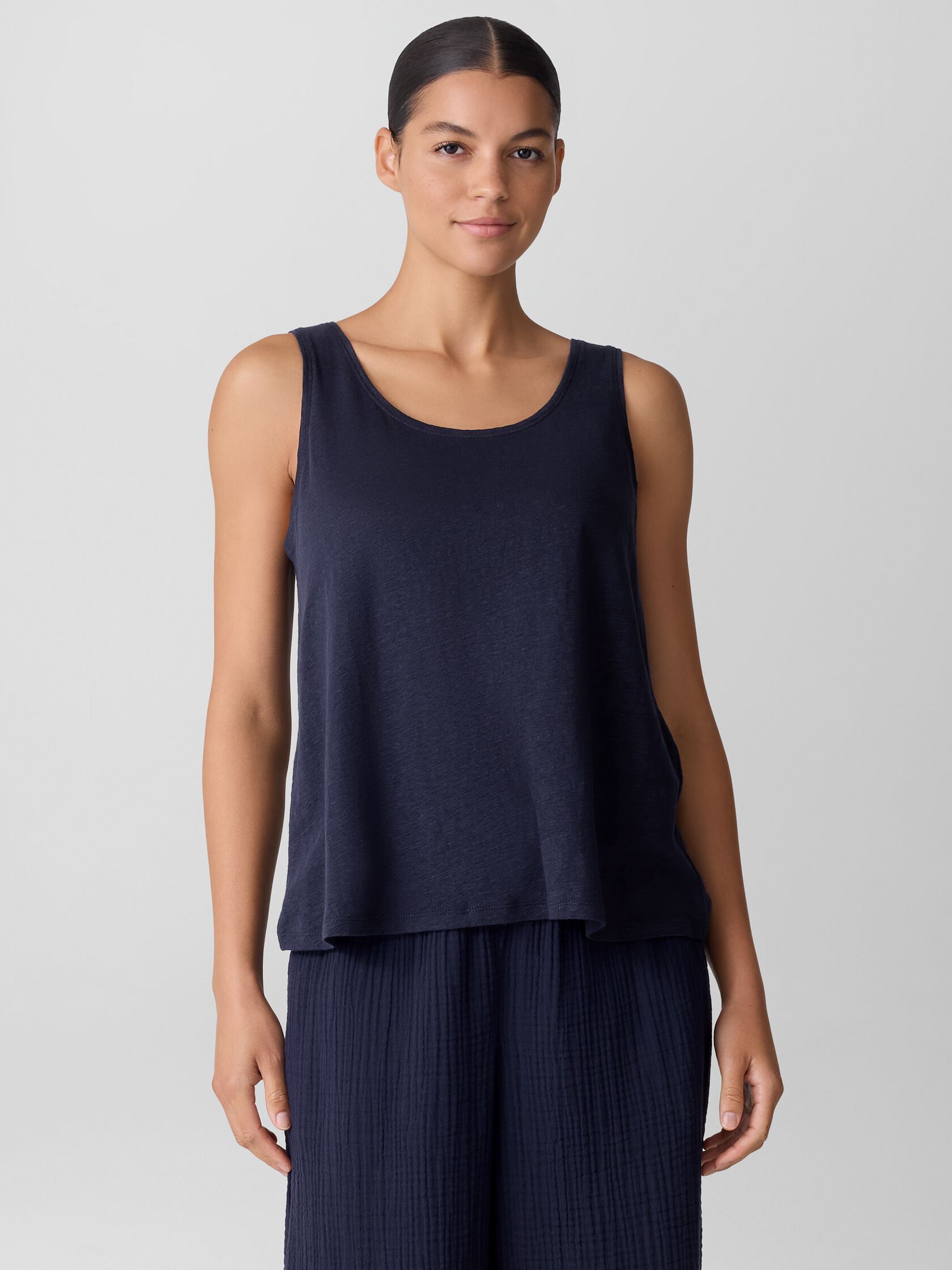Organic Linen Jersey Scoop Neck Tank
