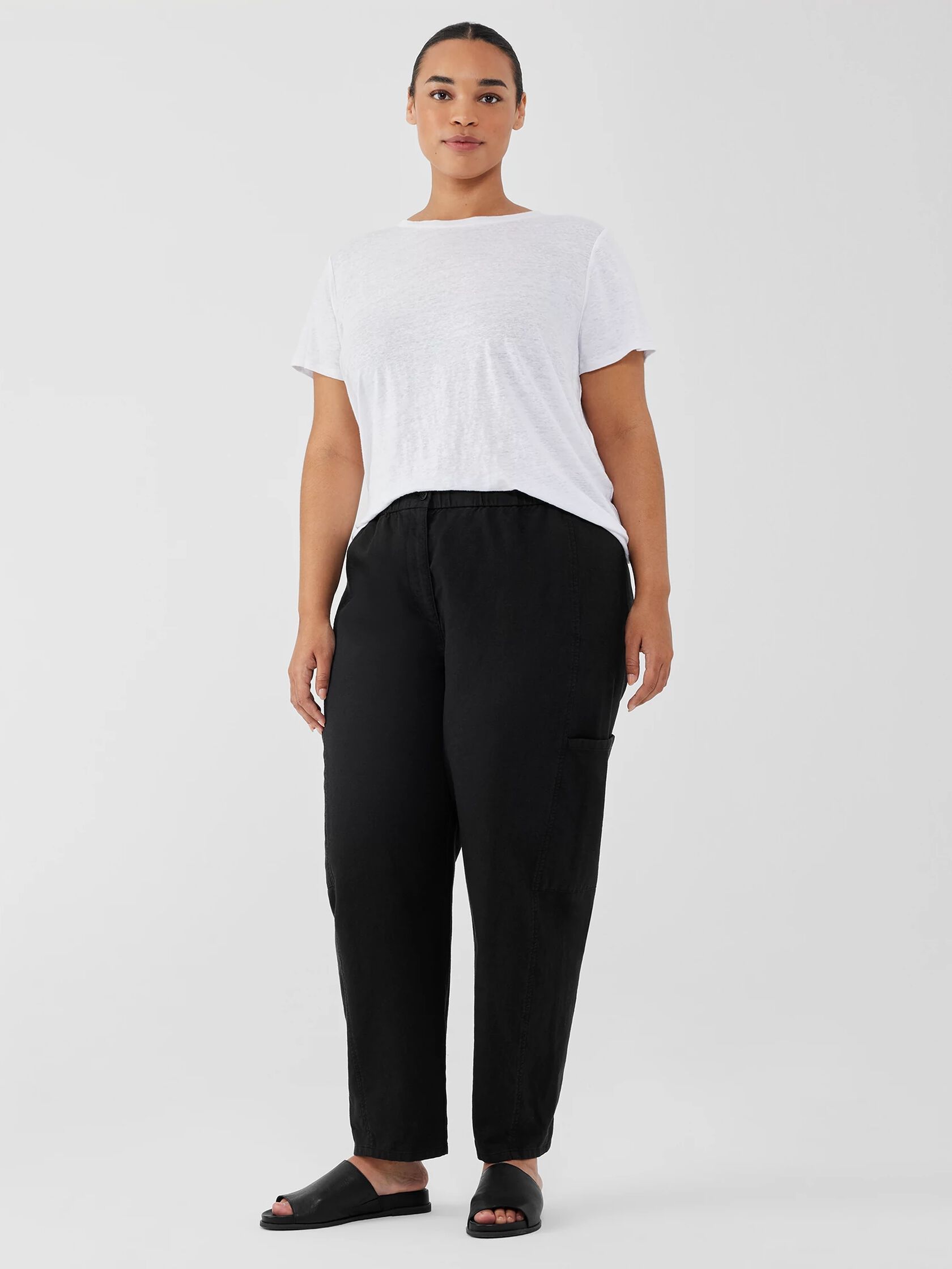 Cotton Hemp Stretch Lantern Pant