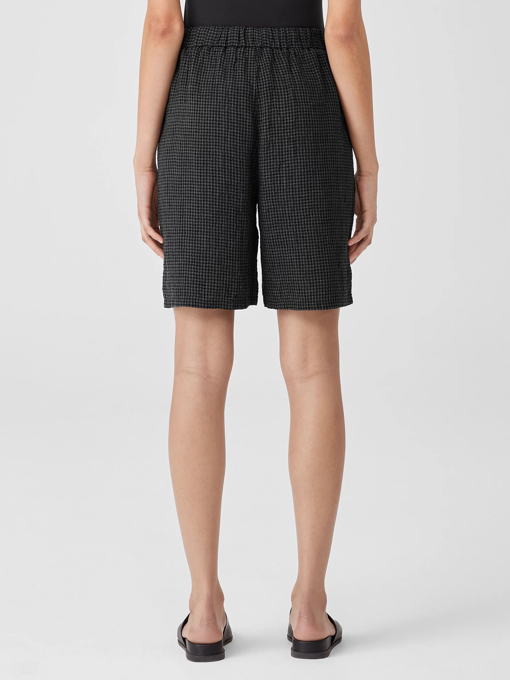 Puckered Organic Linen Shorts