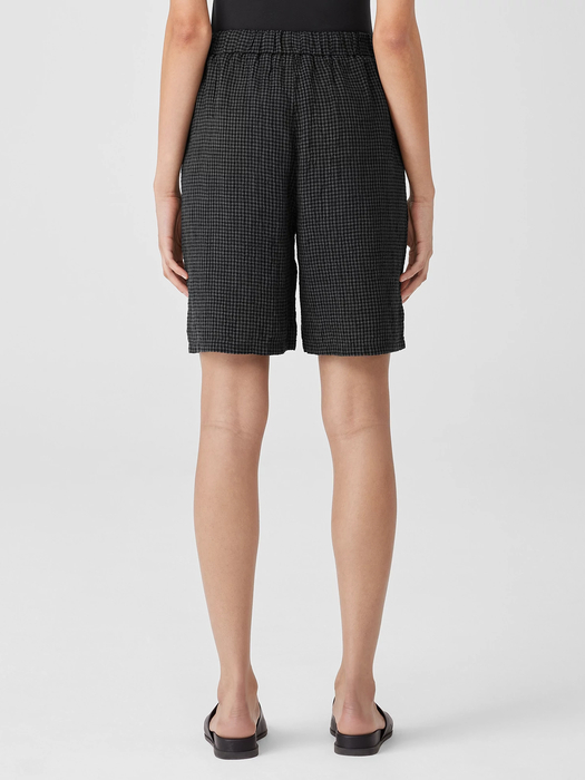 Puckered Organic Linen Shorts