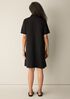 Cotton Blend Stripe Stitch Classic Collar Dress