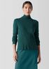 Ribbed Pima Cotton Blend Turtleneck Top