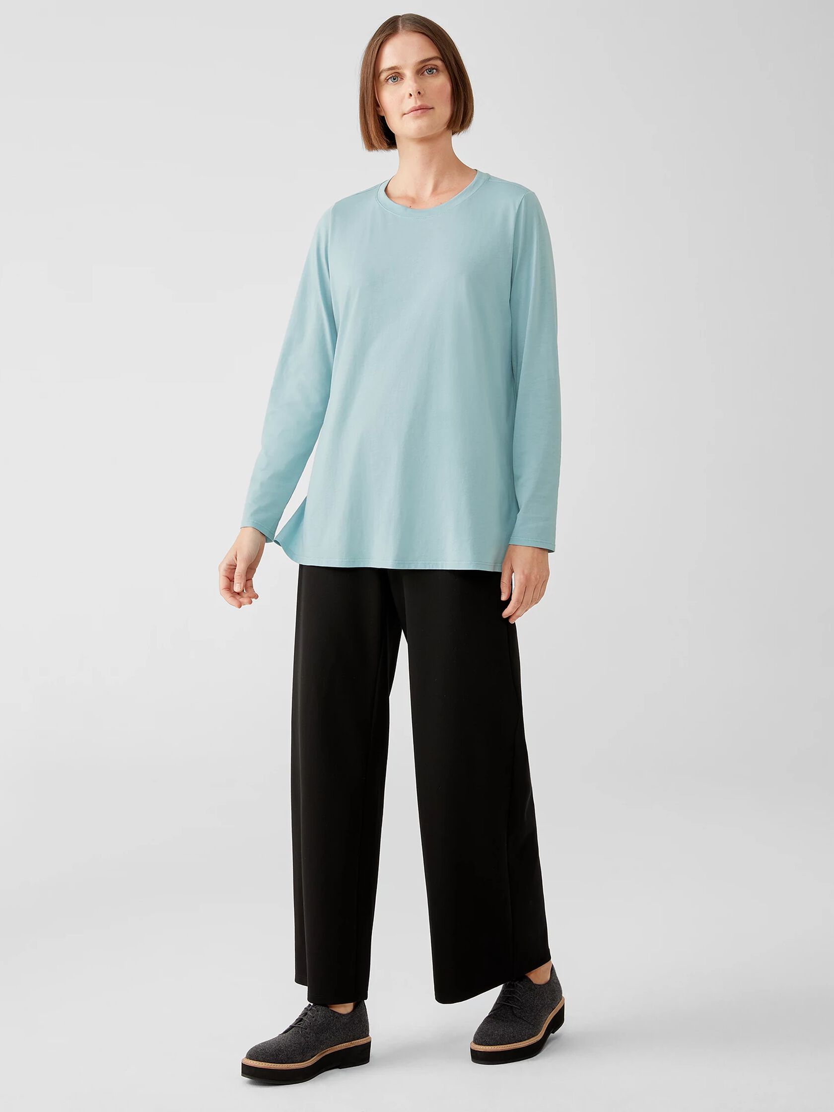 Organic Cotton Easy Jersey Crew Neck Top