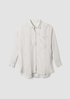 Puckered Organic Linen Classic Collar Long Shirt